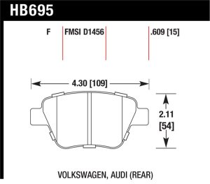 Audi A3 Brake Pads - Rear - Hawk Performance - HPS 5.0 - `11-`13